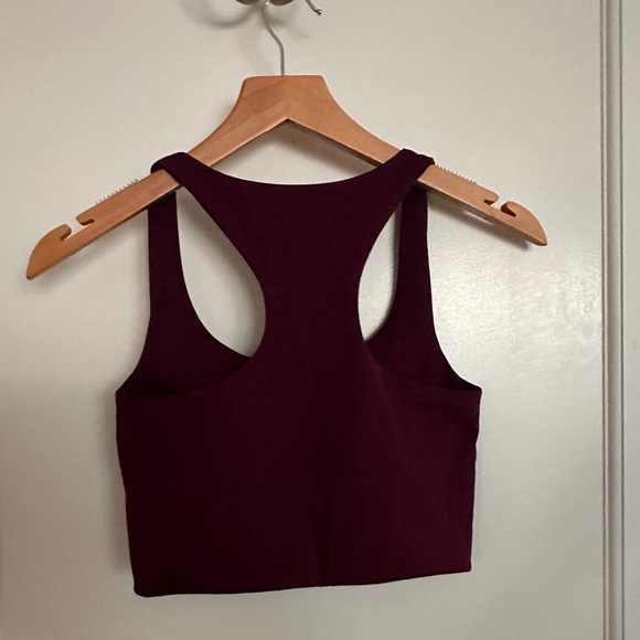 girlfriend collective long line racer back in plum - Picture 2 of 4